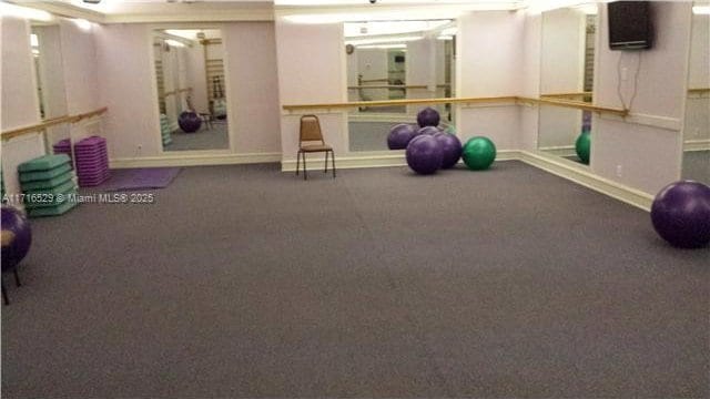 workout room with carpet