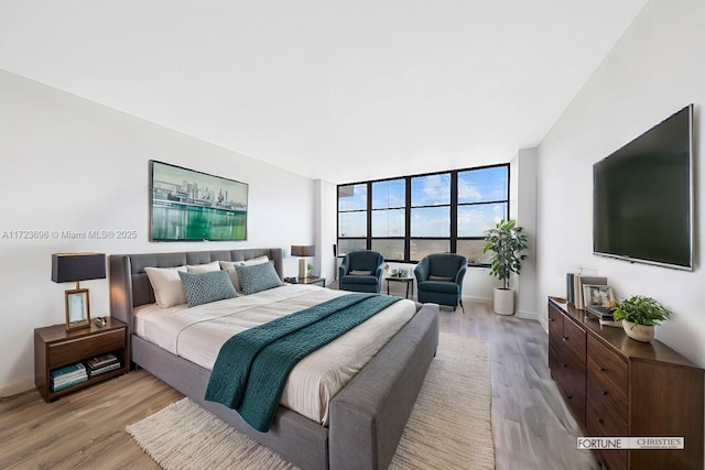 bedroom featuring light hardwood / wood-style flooring