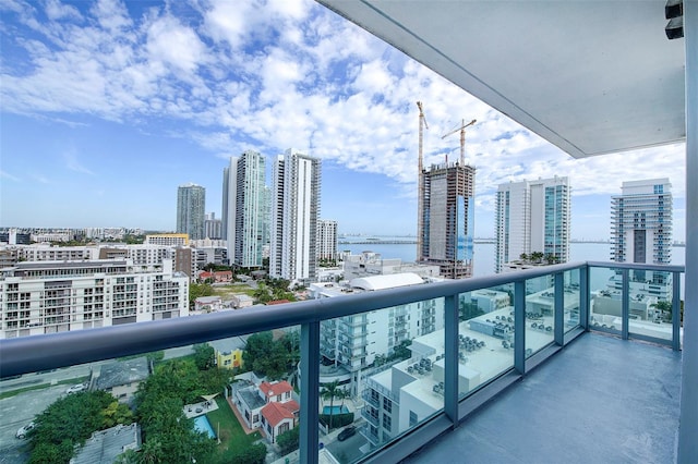 balcony with a water view