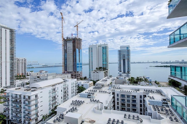 city view with a water view