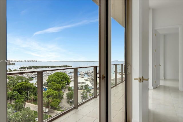 balcony with a water view