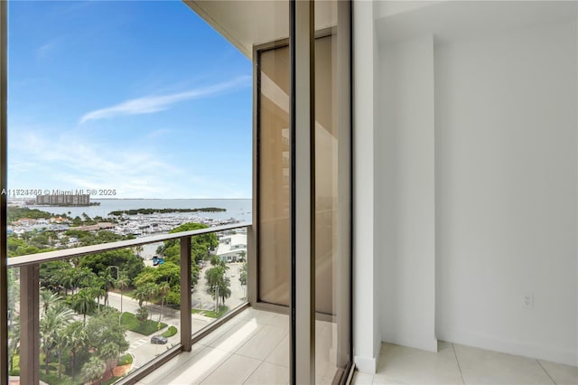 balcony with a water view