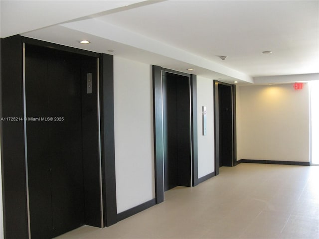 hall featuring elevator