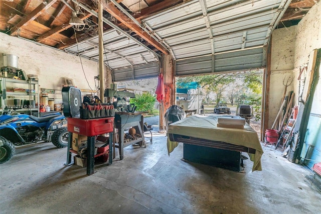 view of garage