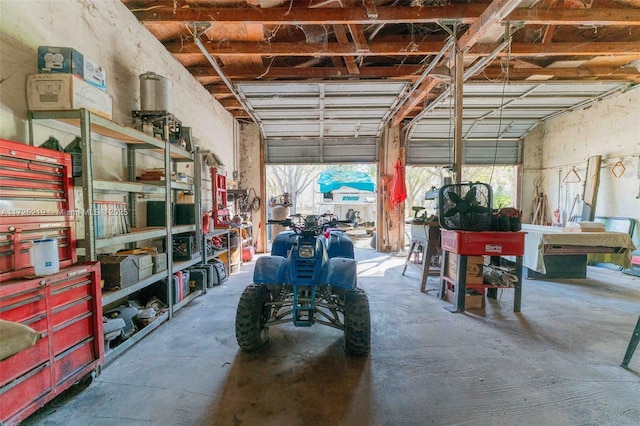 view of garage