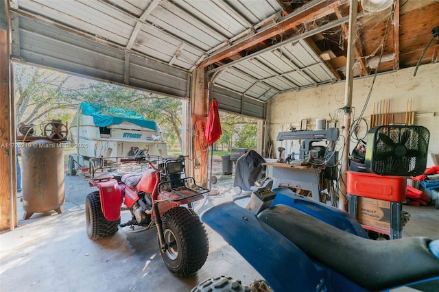 view of garage