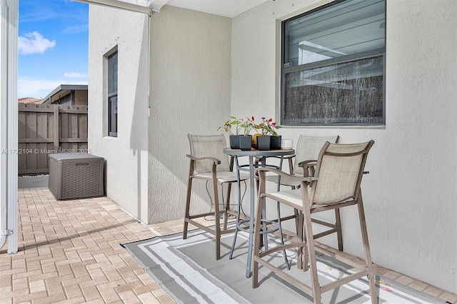 balcony featuring a patio