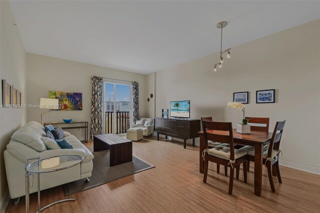 living room featuring light hardwood / wood-style floors