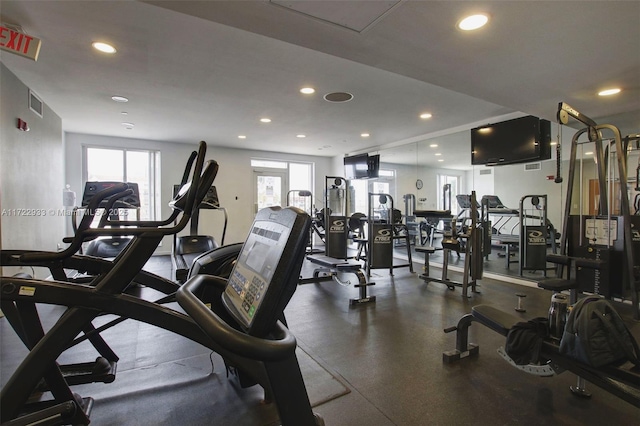 workout area with plenty of natural light