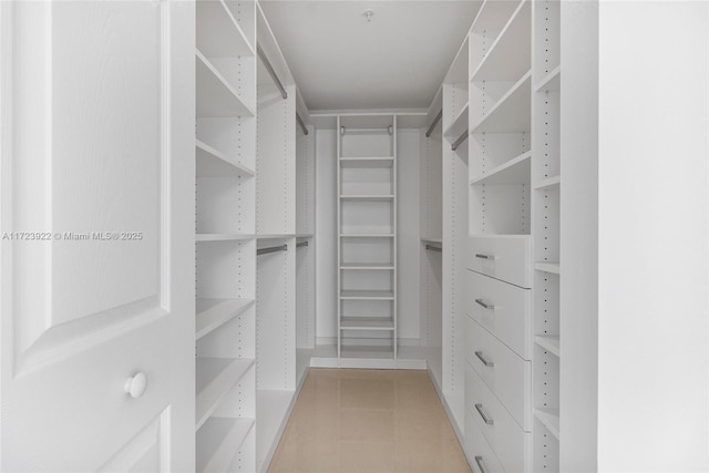 view of walk in closet