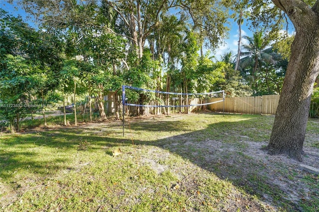 view of yard with volleyball court