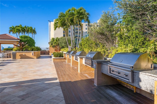 view of patio with a grill and area for grilling