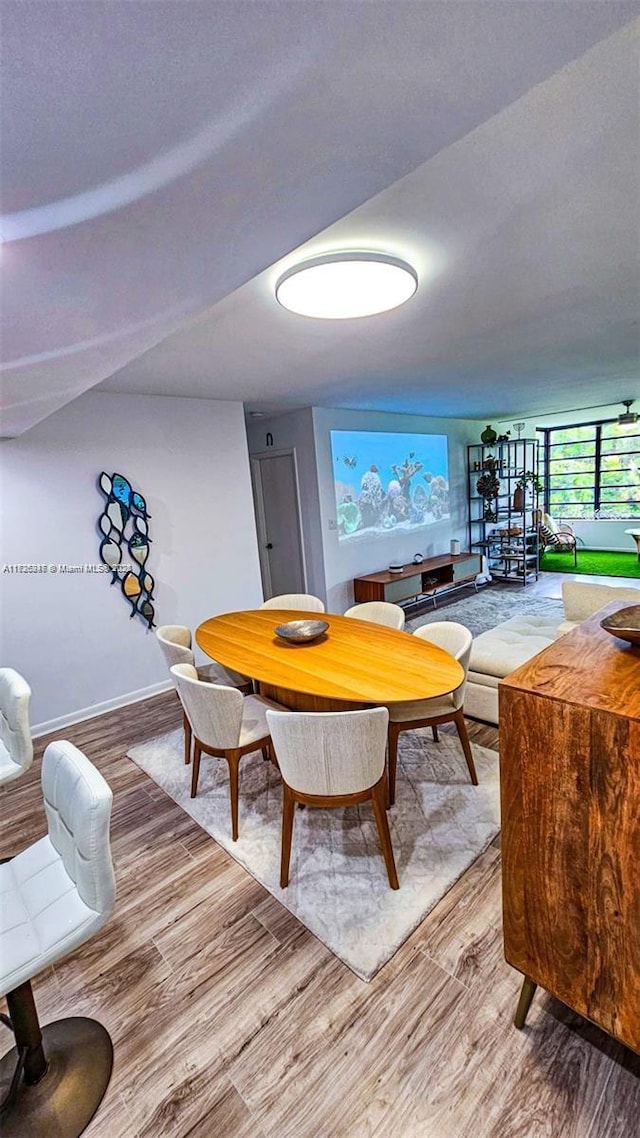 dining room with hardwood / wood-style flooring