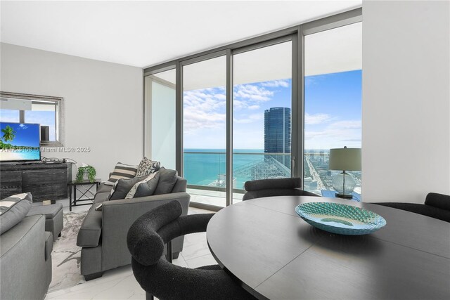 living room featuring expansive windows and plenty of natural light