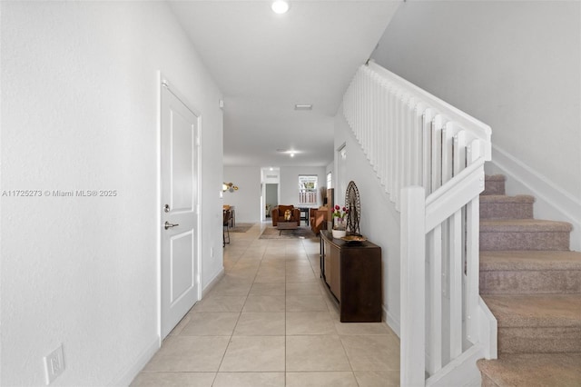 interior space with tile patterned flooring