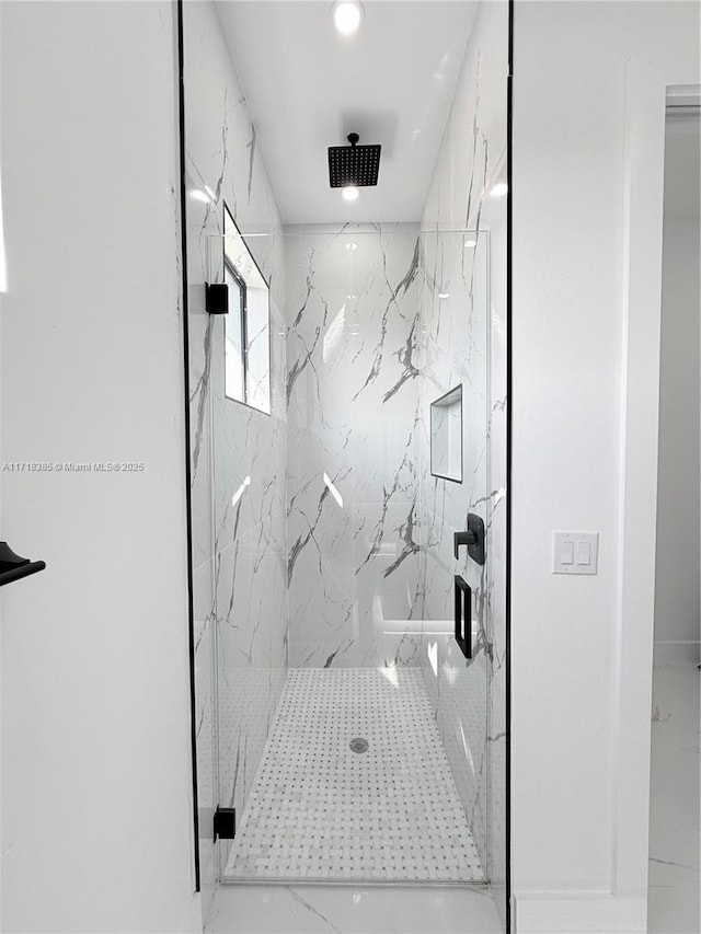 bathroom featuring walk in shower