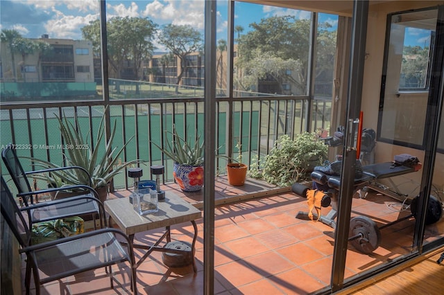 view of sunroom