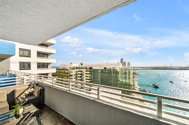 balcony with a water view