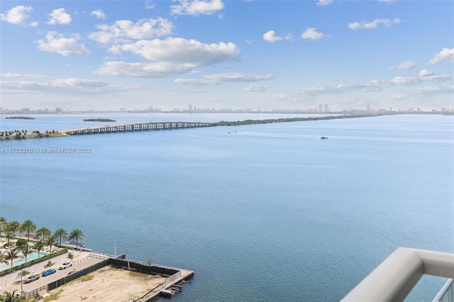 view of water feature featuring a boat dock