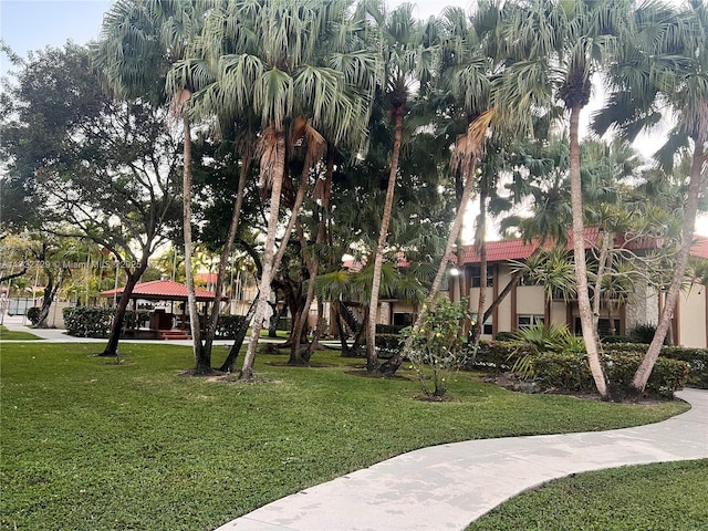 view of home's community featuring a gazebo and a yard