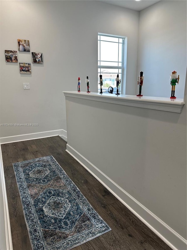 hall featuring dark hardwood / wood-style flooring