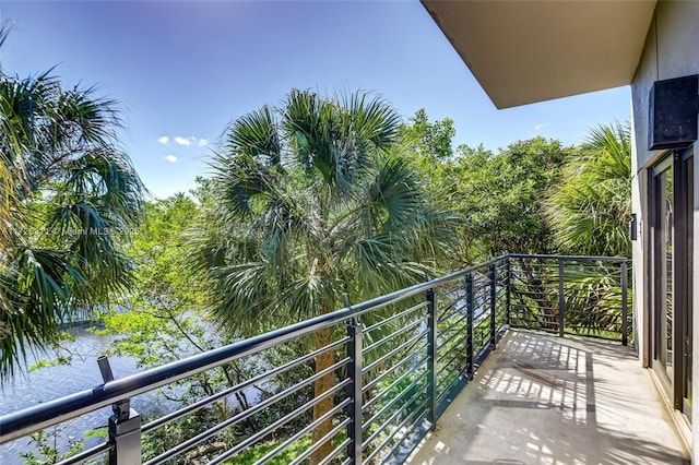 balcony with a water view