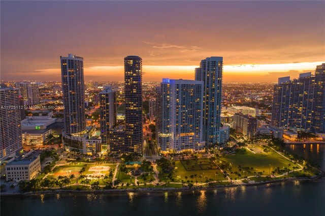 property's view of city with a water view