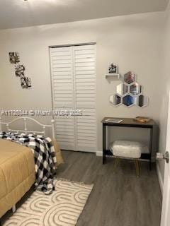 bedroom featuring dark wood-type flooring