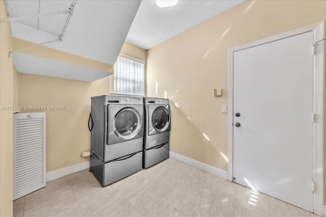 laundry area featuring washing machine and clothes dryer