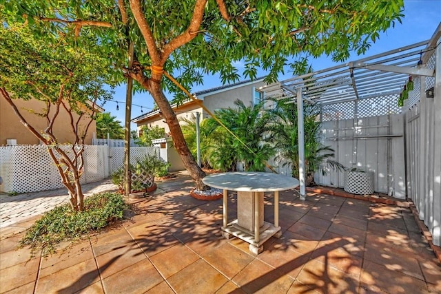 view of patio with a pergola