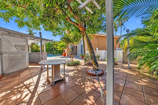 view of patio / terrace with a pergola