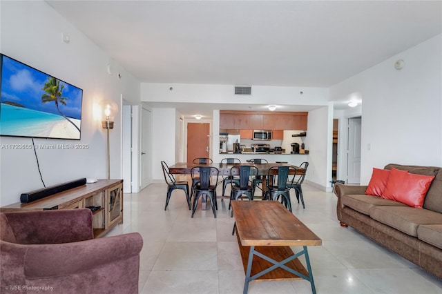 view of tiled living room