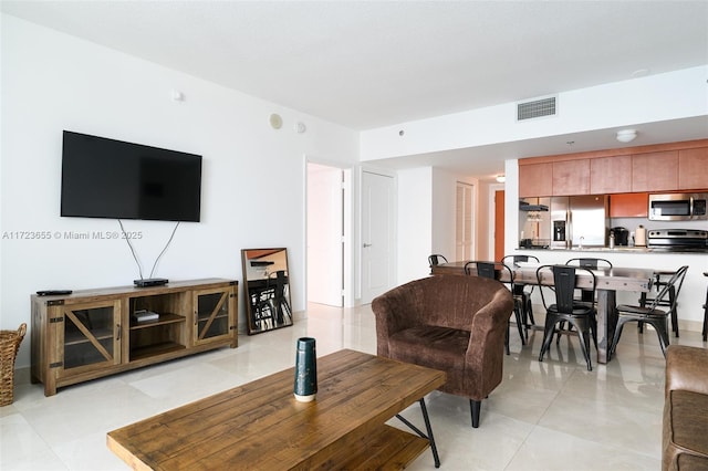 view of tiled living room