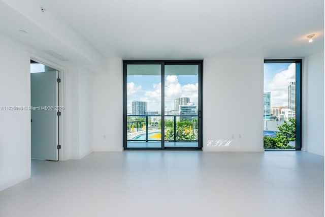 empty room with expansive windows