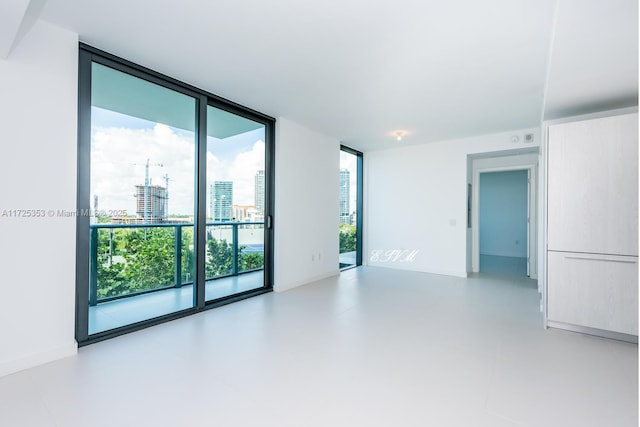 spare room featuring expansive windows