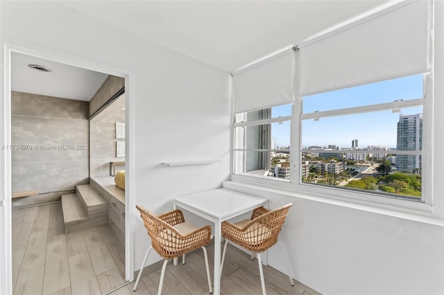 3 Island Ave Pha, Pha, Miami Beach, FL 33139 - interior space featuring a view of city and wood finished floors