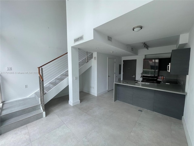 kitchen featuring sink and kitchen peninsula