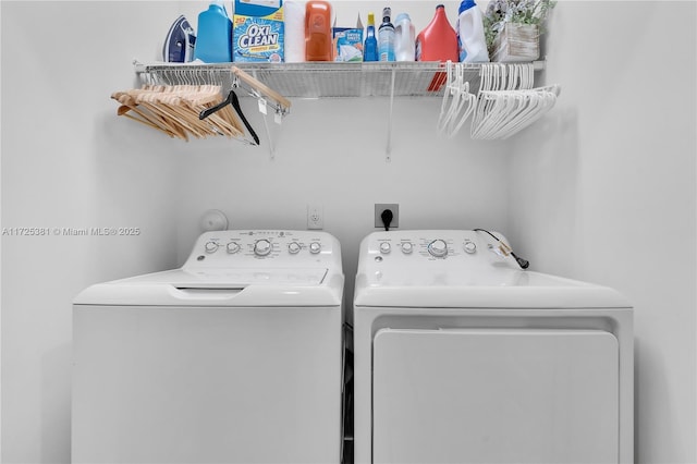 laundry area with washer and dryer