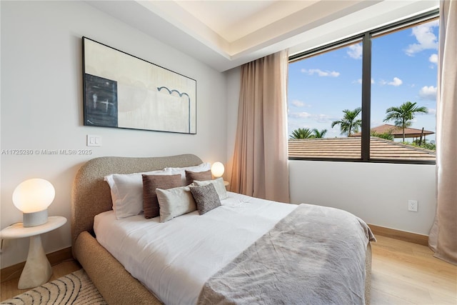 bedroom featuring light hardwood / wood-style flooring