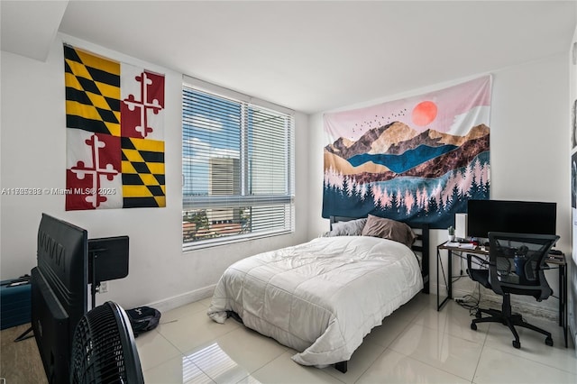 view of tiled bedroom