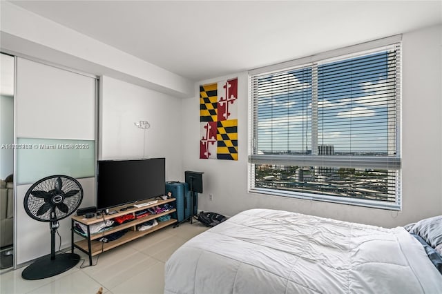 view of tiled bedroom