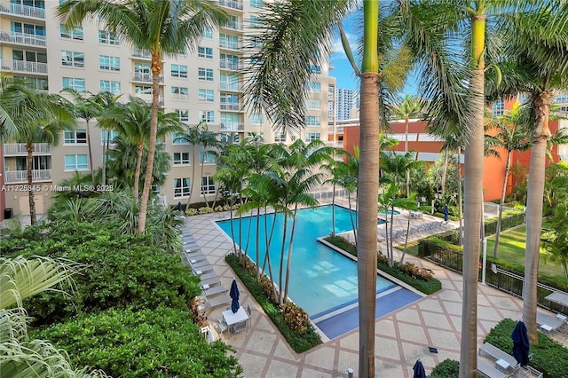 view of pool with a patio area