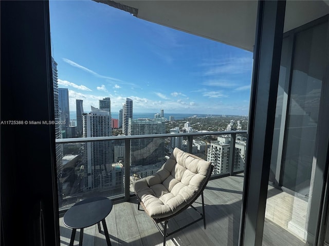 balcony with a city view