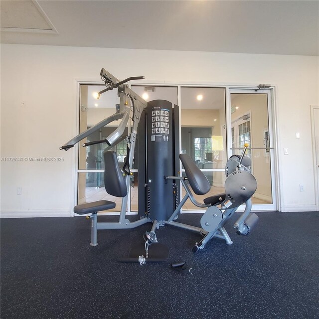 view of exercise room