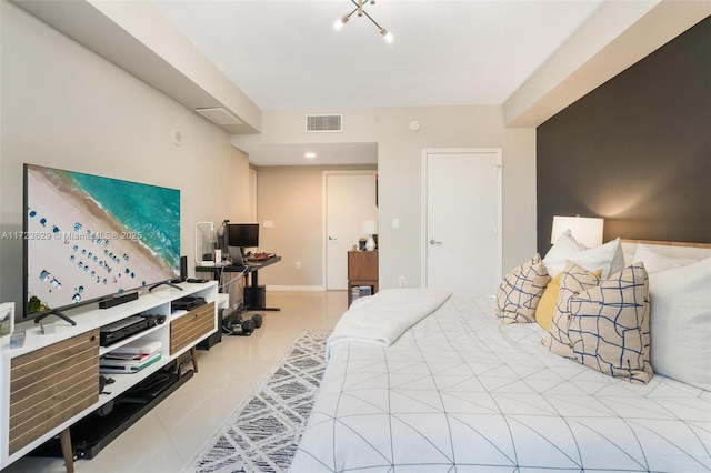 view of tiled bedroom