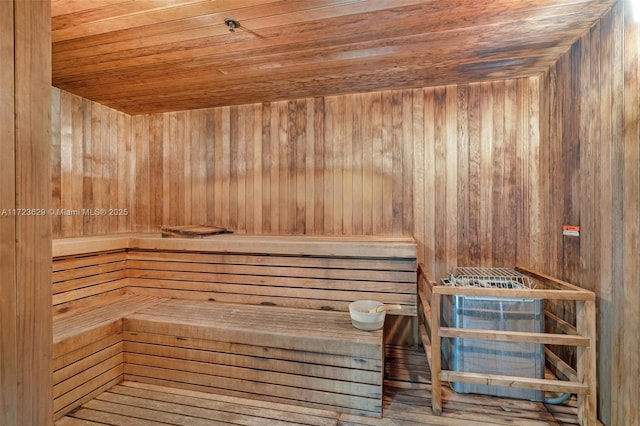 view of sauna