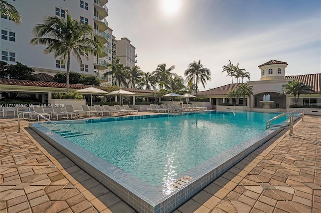 view of pool featuring a patio area