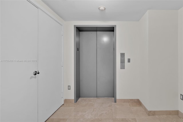 interior space with elevator