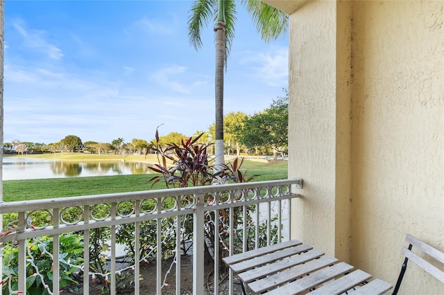 balcony with a water view