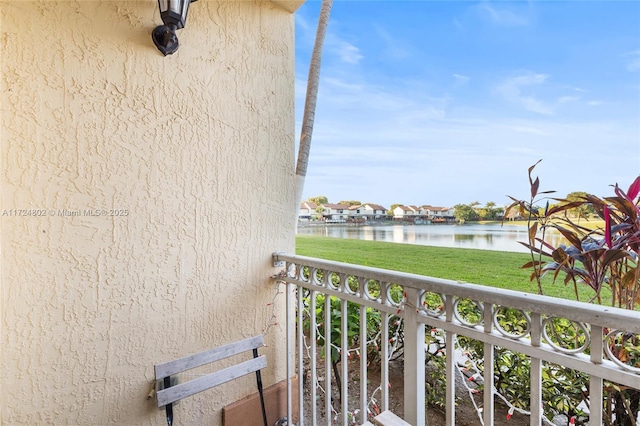 balcony with a water view